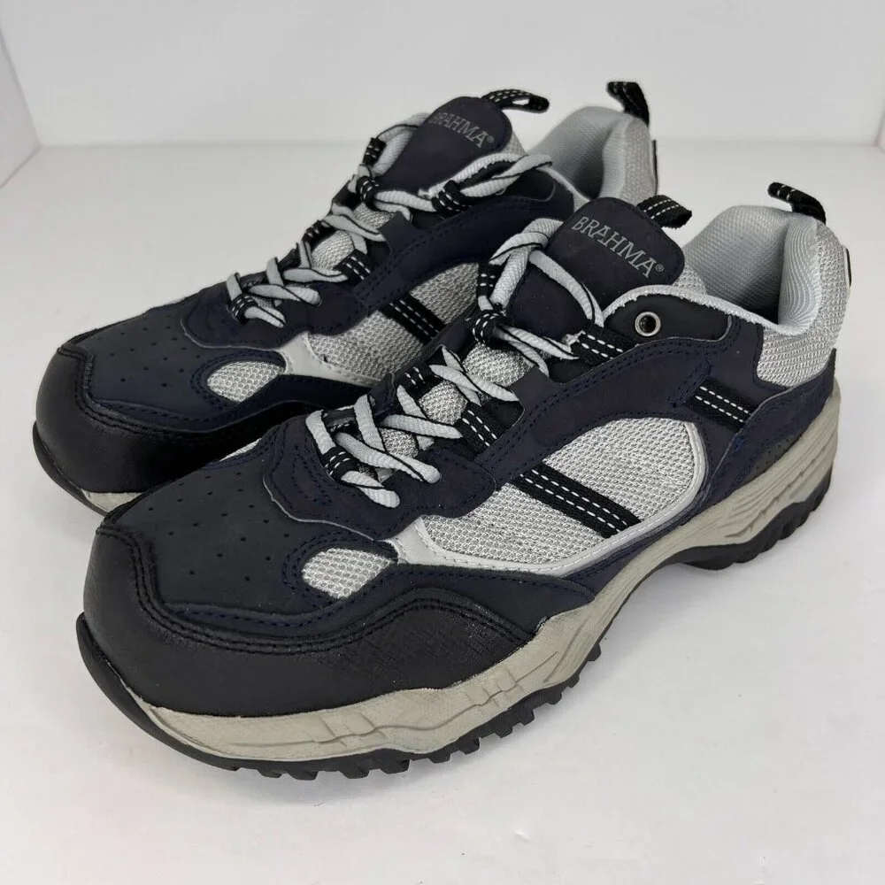 Brahma Womens 2540817 Amy Black Steel Toe Slip Resistant Size 7.5 Work Shoes